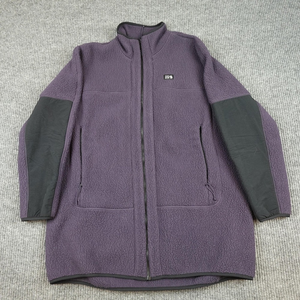 Mountain Hardwear Hi Camp Fleece Jacket Womens Large Purple Long Full Zip
